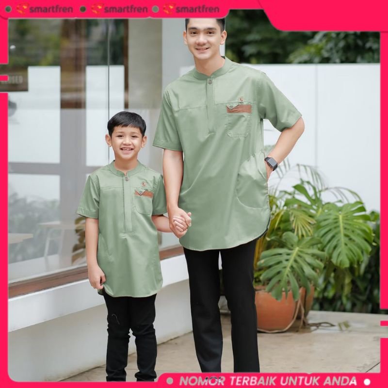 TERLARIS Koko pakistan couple ayah dan anak Hijau Sage