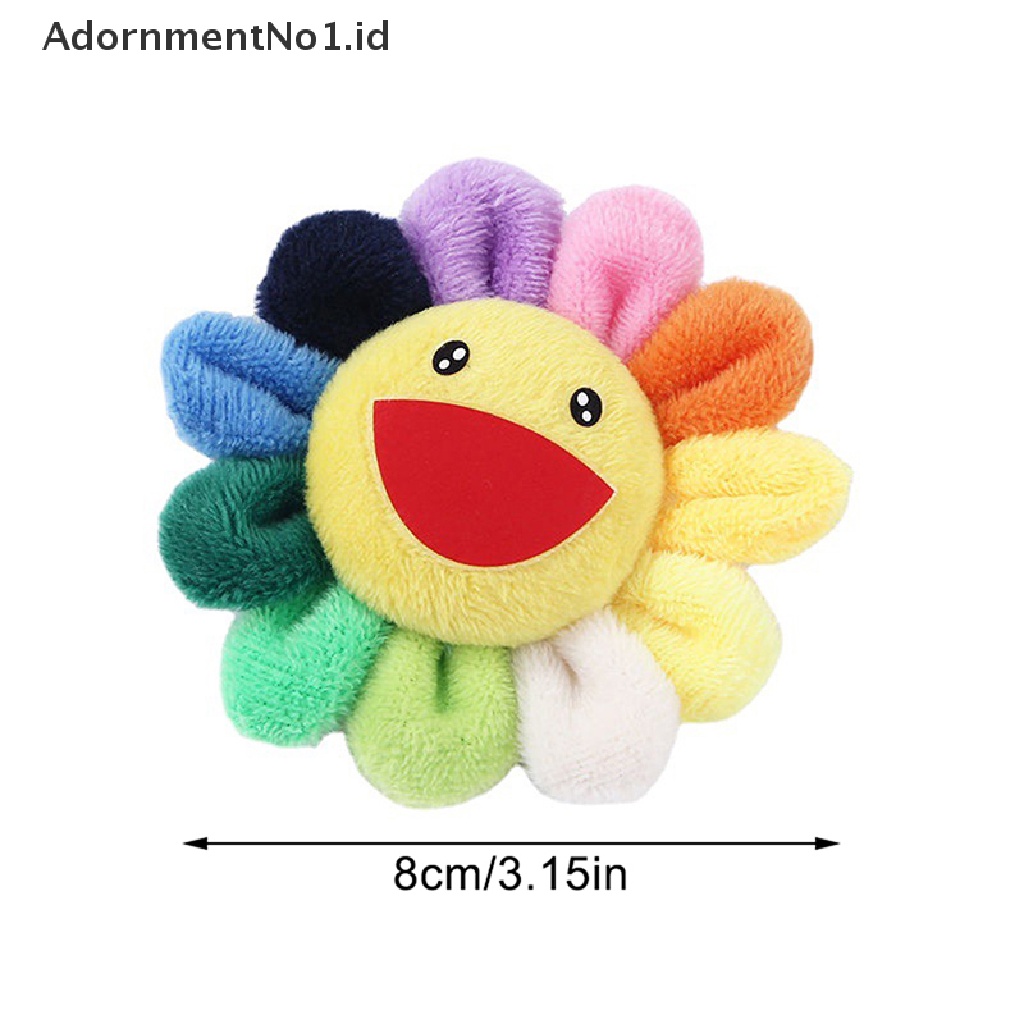 [AdornmentNo1] Kawaii Sunflower Keychain Mainan Lucu Ransel Liontin Bentuk Tanaman Keyring Smiling [ID]