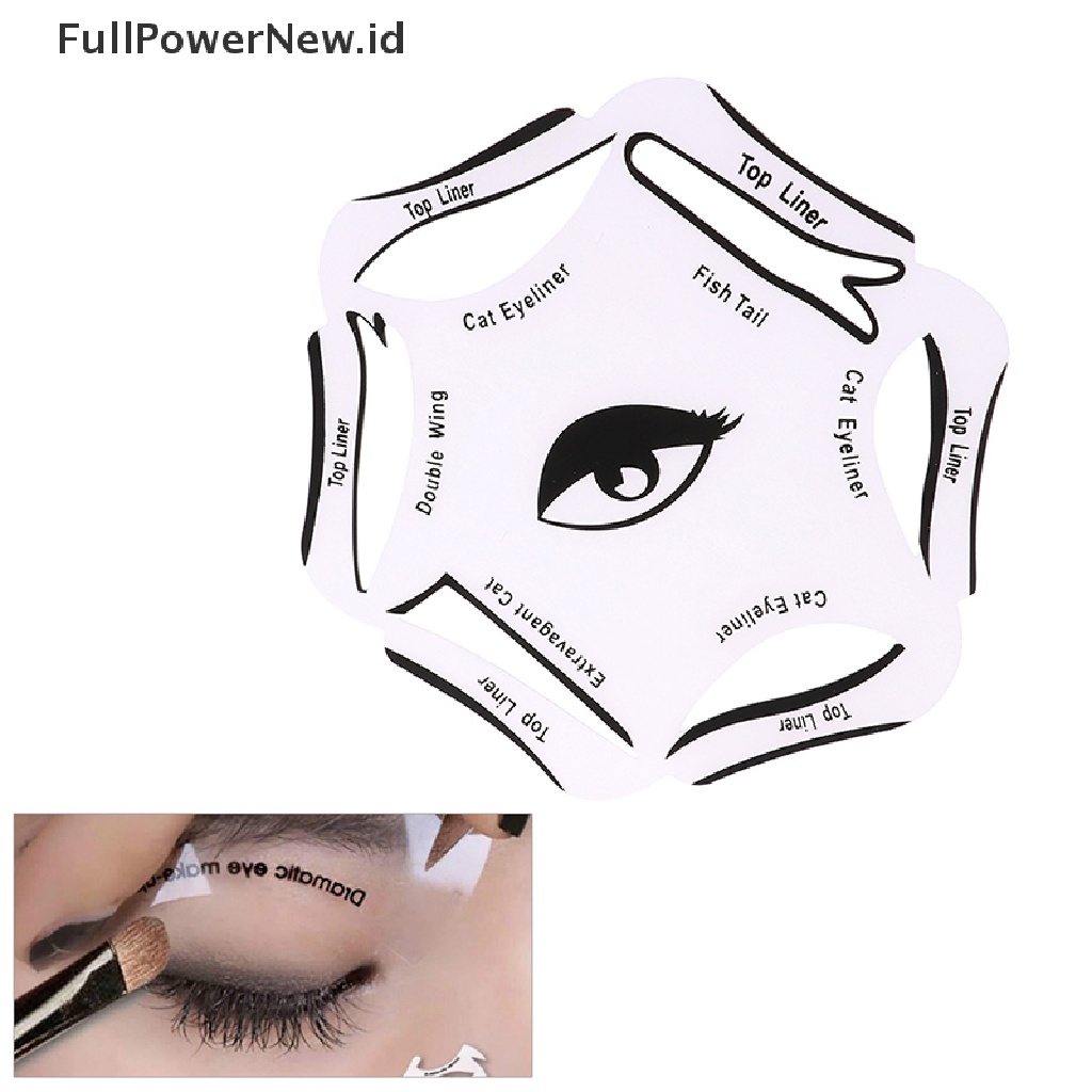 Power Quick 6in1 Eyeliner Template Cat Eye Makeup Smoky Liner Guide Stensil ID