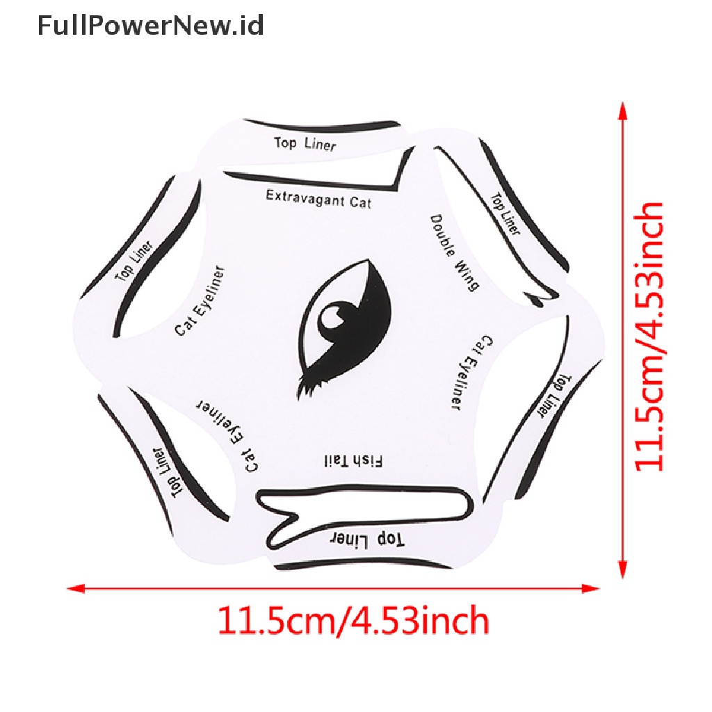 Power Quick 6in1 Eyeliner Template Cat Eye Makeup Smoky Liner Guide Stensil ID