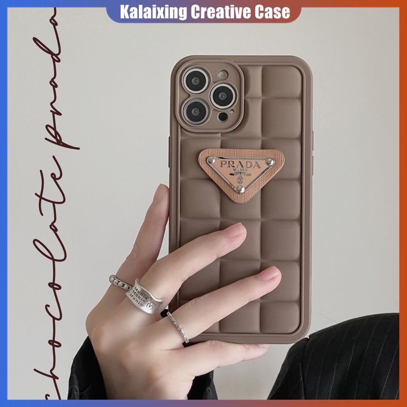 3d Prada Casing Kopi Susu Berbentuk Warna Soft Silicone Phone Case Untuk iPhone 14 Pro Max 14Plus 13 Pro Max 11 Xs Max Xr X Xs Soft Back Cover