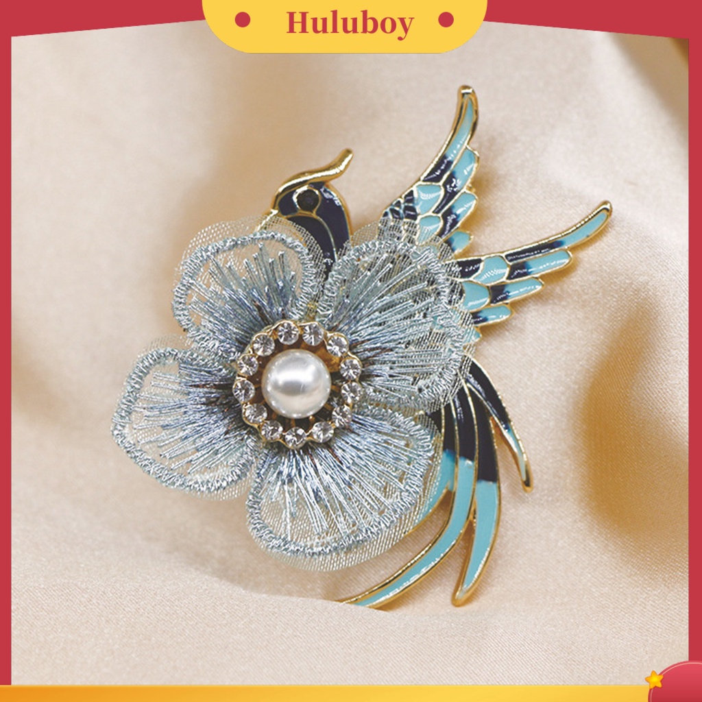 {Ready Stock} Lapel Pin Bordir Bunga Enamel Burung Alloy Mutiara Imitasi Berlian Imitasi Bros Pin Aksesoris Kostum