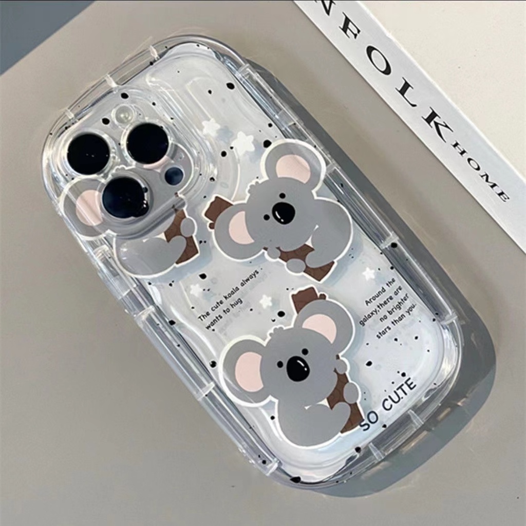 IPHONE Koala Lucu Casing Transparan Kompatibel Untuk Iphone14 13 12 11 Pro Max XS X Xr8 +7Plus Silikon Lembut Shockproof Casing Ponsel Cover Cell Precticer