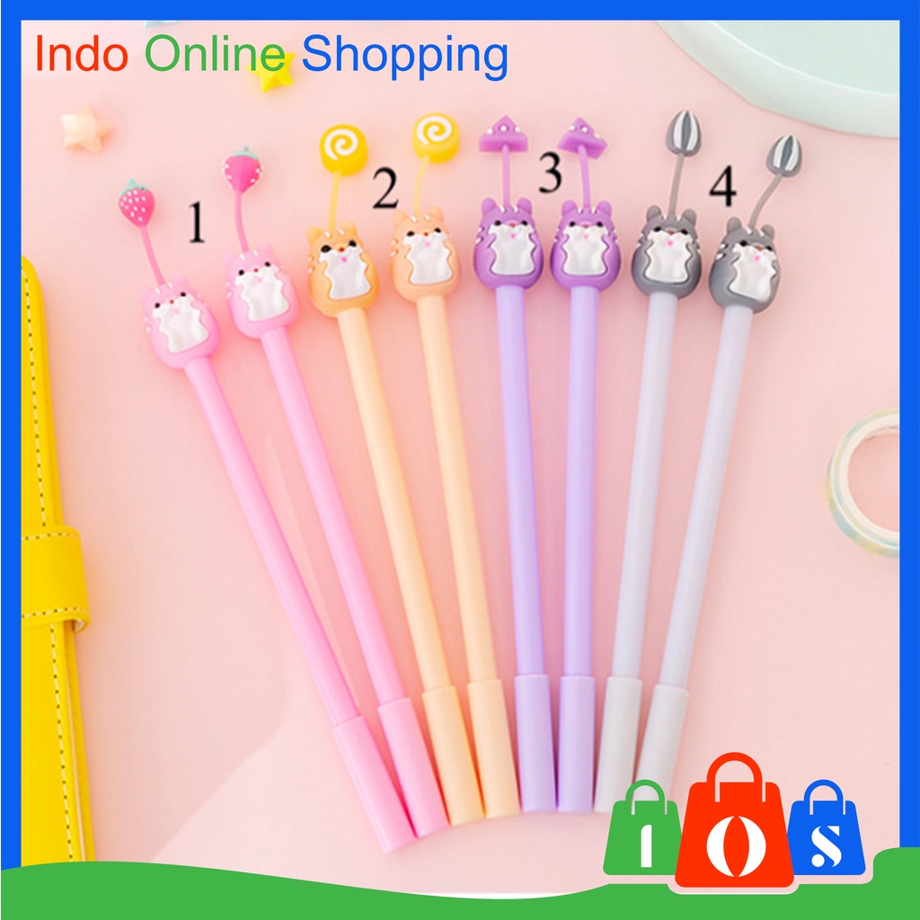 

Pulpen Gel Motif Karakter Lucu Pen Cute Student Korean Karakter Boneka Buah Pena Import COD σ 018