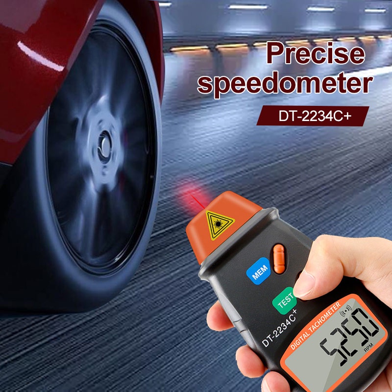 Tachometer LCD Digital Laser Photo RPM Meter Alat Pengukur Kecepatan Putaran Uk DT2234Cur Laser velocimeter DT-2234C+