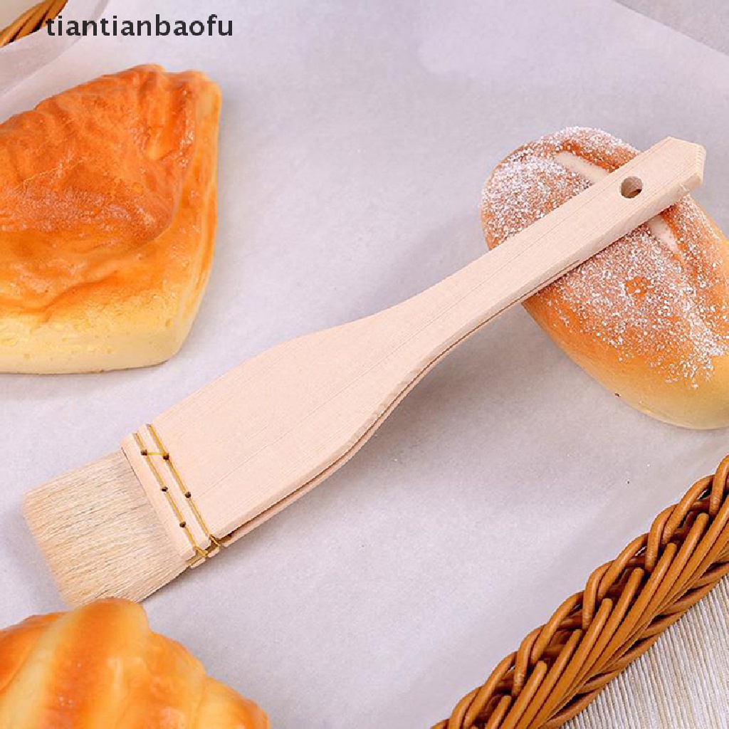 [tiantianbaofu] Kuas Pastry Kayu Baskom Masak Dapur BBQ Alat Baking Aksesoris Butik