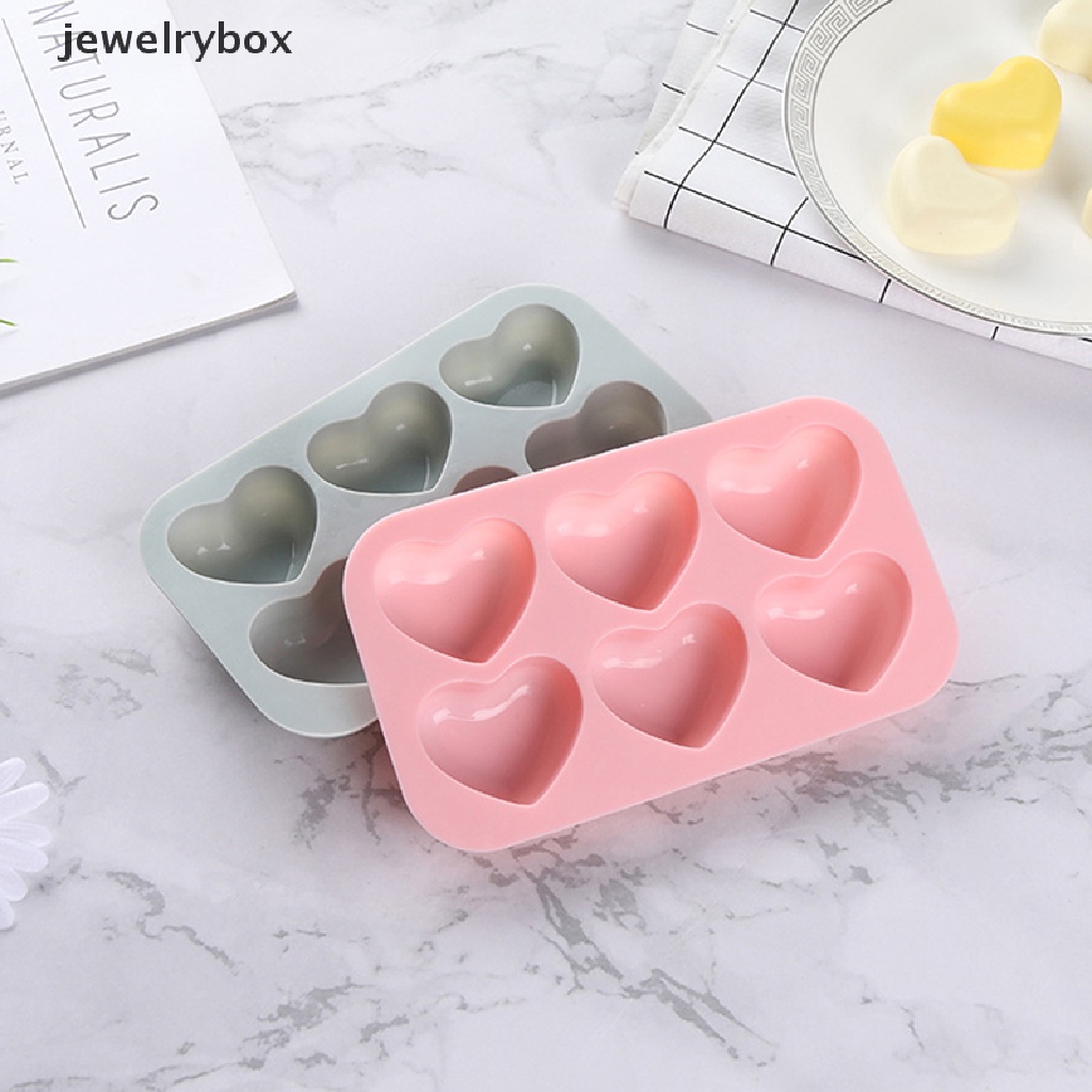 [jewelrybox] Valene Heart Silicone Mold 6rongga Love Coklat Baking Kue Dekorasi Butik