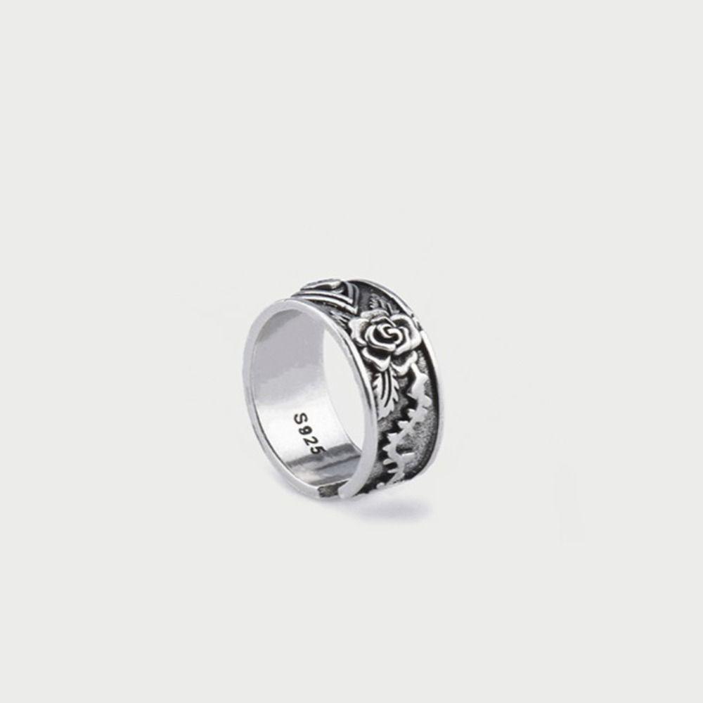 Mxbeauty Pria Paduan Cincin Vintage Hip Hop Trendi Segitiga Jari Aksesoris Mata Dewa Perak Punk Ring