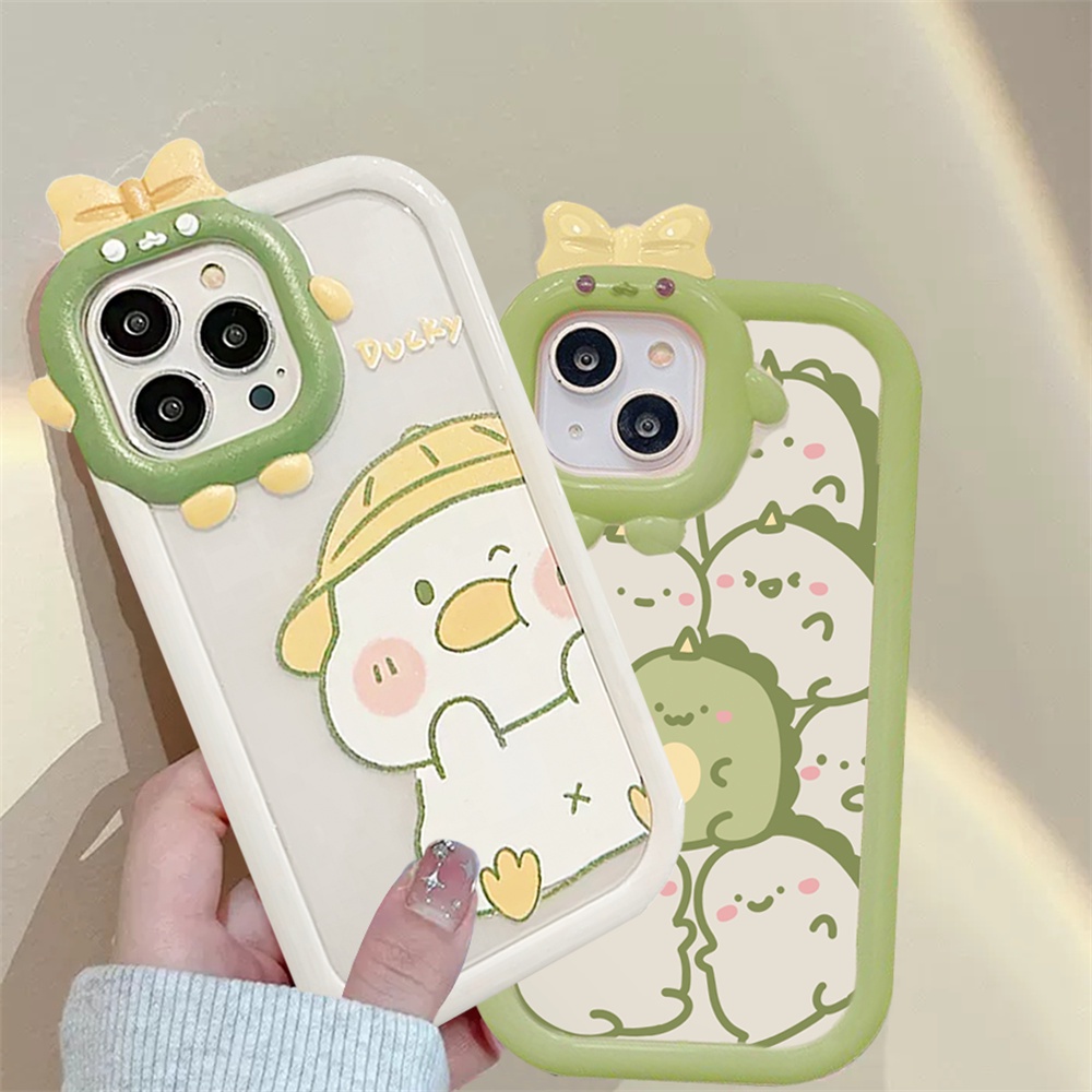 Soft Dinosaurs Case OPPO A17 A57 2022 A15 A16 A16K A54 A53 A12 A5S A7 A3S A11k A31 A52 A92 A94 A93 A37 F9 A1K Reno 5a76 A96 A36 Bebek Silikon Casing Handphone Cover