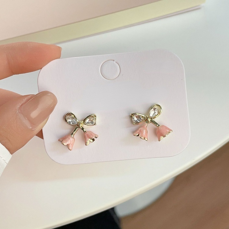 Anting Ear Studs Seri Pink Musim Panas Musim Semi Untuk Aksesori Gadis Indah Manis