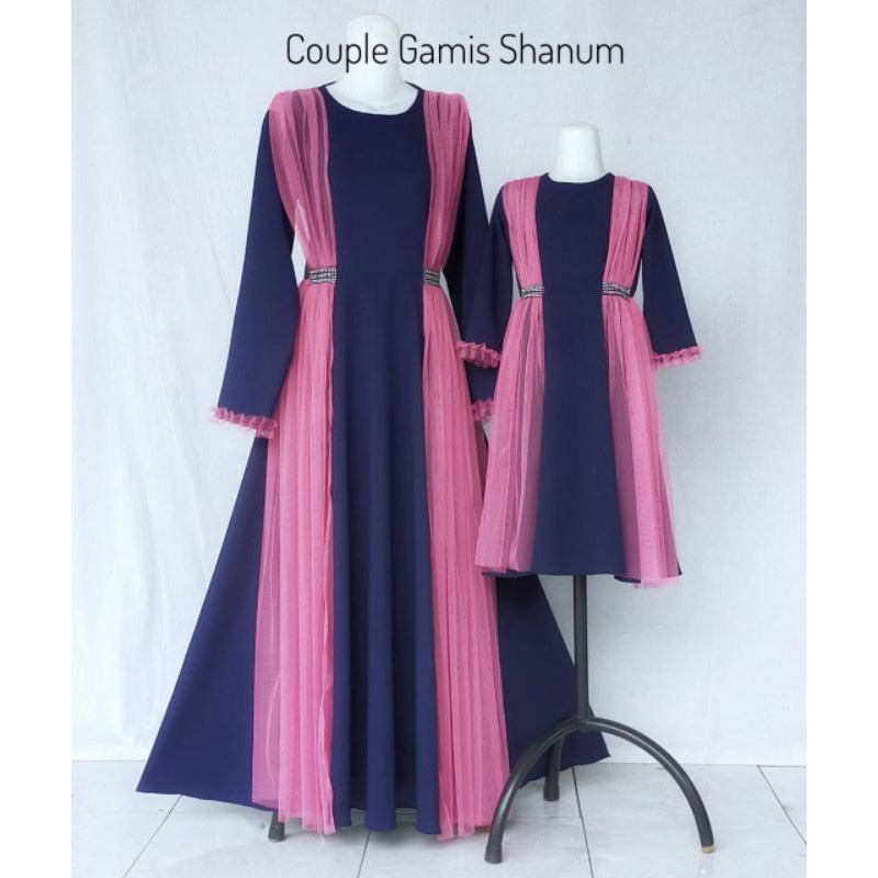 GAMIS SHANUM KATUN TOYOBO ANAK & DEWASA Warna UNGU MUDA