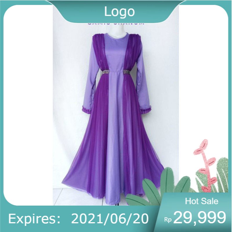 GAMIS SHANUM KATUN TOYOBO ANAK & DEWASA Warna UNGU MUDA