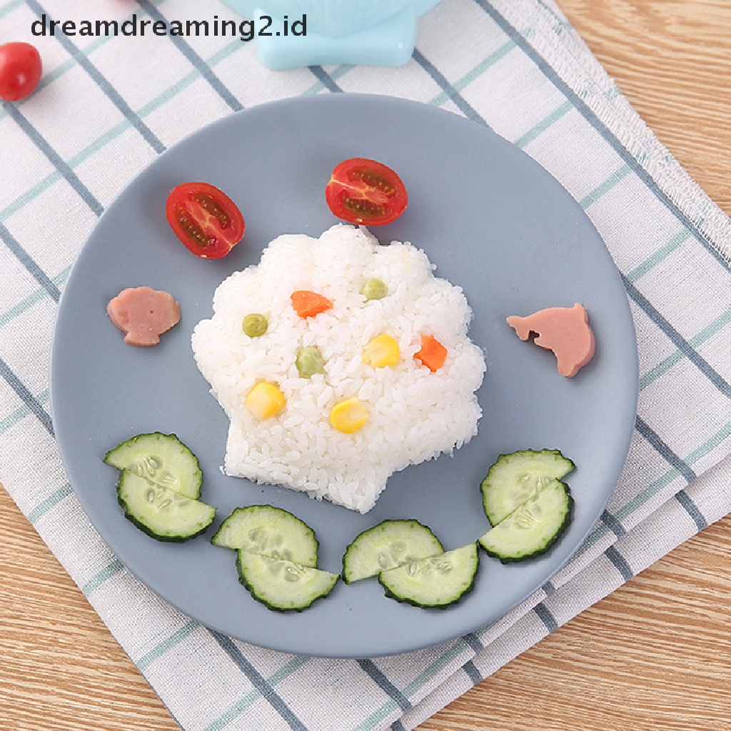 (hot) 5pcs/set Ocean Rice Ball Cetakan Shell Crab Seal Curry Rice Mold Untuk Anak-Anak Bento Lunch Baking Mold Alat Dapur//