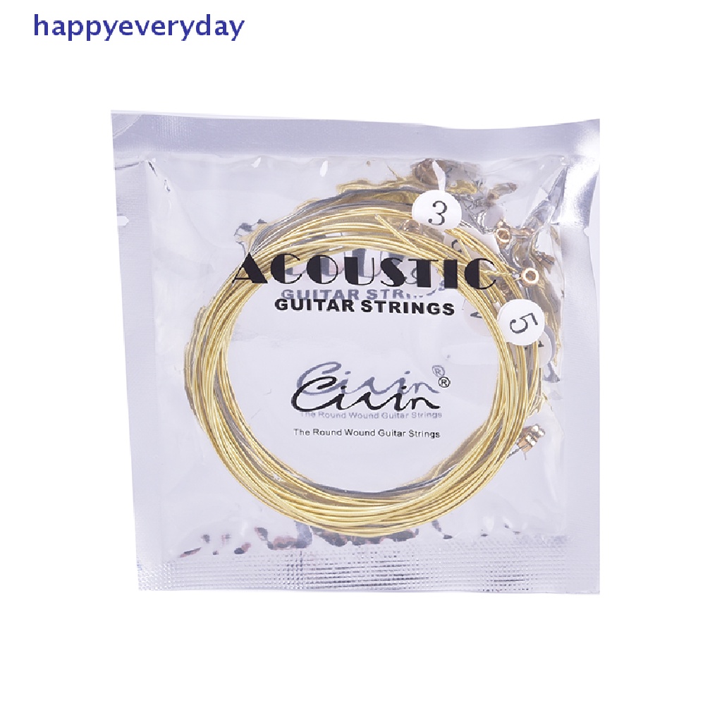 [happy] 6pcs/set Senar Gitar Akustik Universal Kuningan Hexagonal Steel Core Strings Untuk [ID]