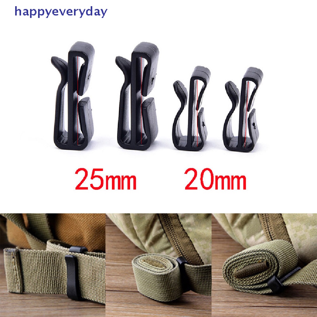 [happy] 20/25mm molle Gesper Tali Sabuk end clip adjust keeper tactical Ransel camping [ID]