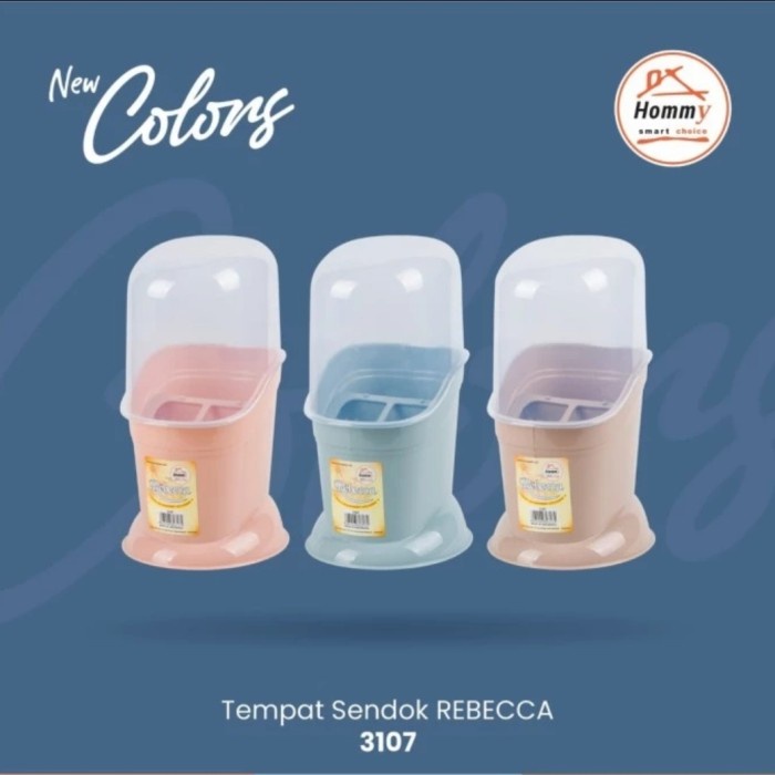 Tempar Sendok Garpu REBECCA 3107 Hommy 4 Sekat + Tutup Cutlery Holder