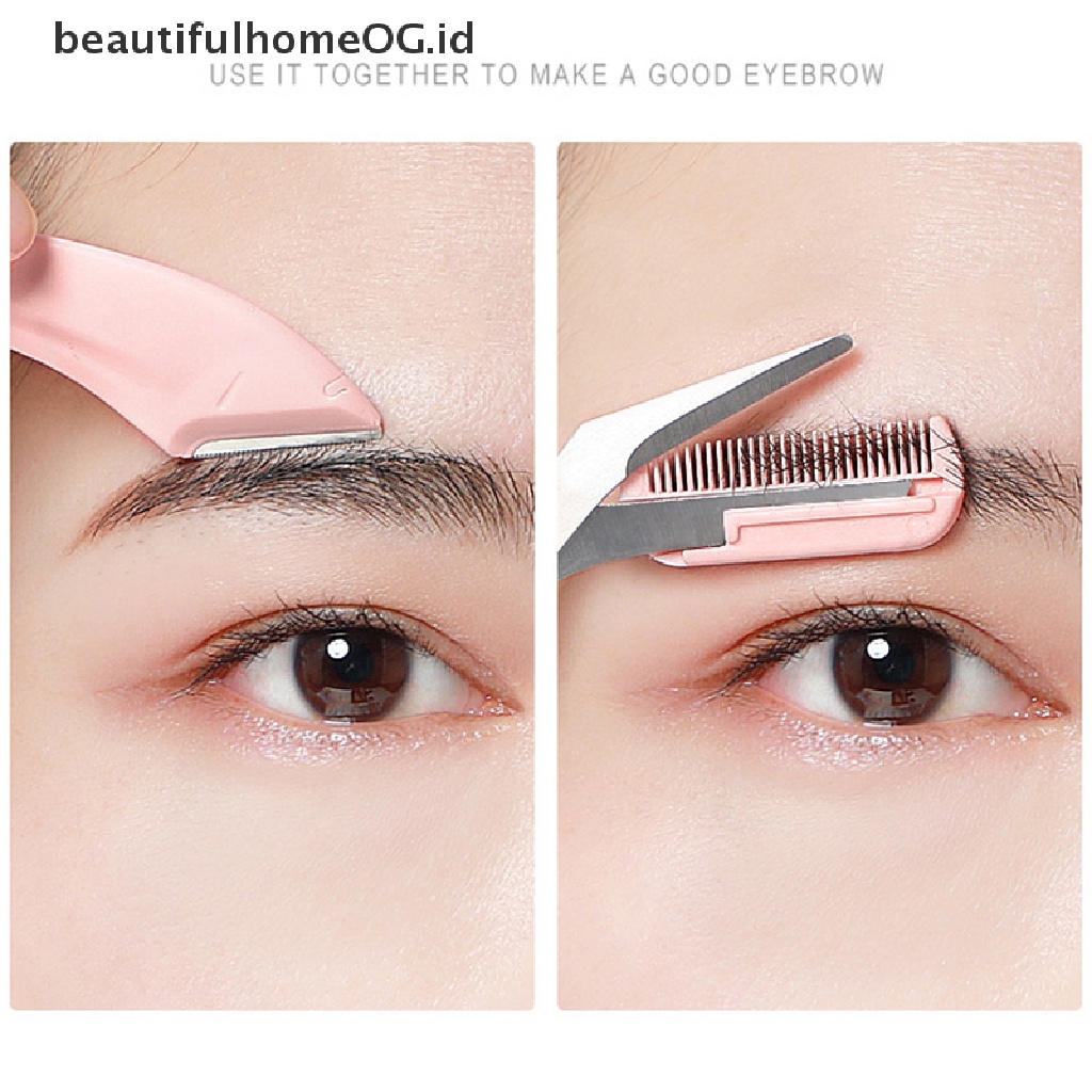 // Lebaran// Pemotong Alis Stainless Steel Trimmer Eyelash Hair Scissors Remover Shaver **