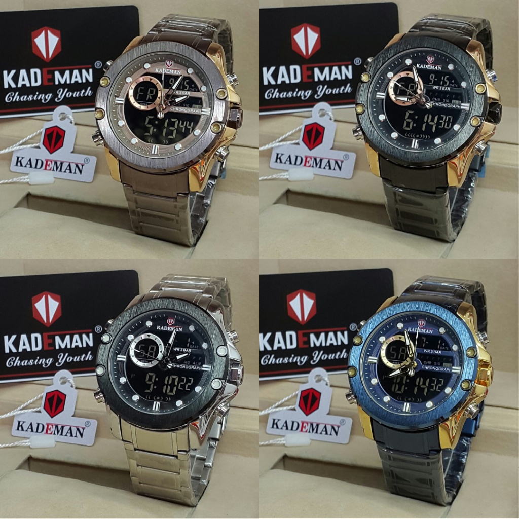 JAM TANGAN DOUBLE TIME KADEMAN RANTAI STAINLESS KD9089