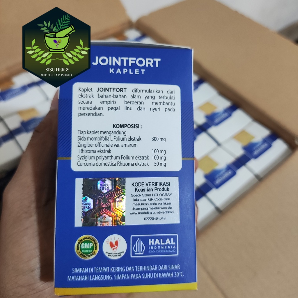 JOINTFORT Kaplet Obat Asam Urat Herbal Saraf Kejepit Pegal Linu Dan Nyeri Sendi Ampuh