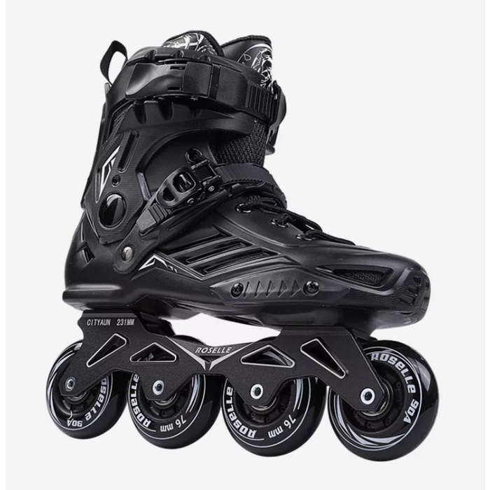 Original BLACK ROSELLE Inline Skate Freestyle Pro Slalom sepatu roda