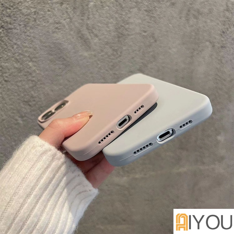 IPHONE Case logo Silikon Cair Untuk Iphone13 14 11 12 Pro Max Original Soft Cover Tritone Untuk Iphone12Mini X XR Xs8 7 6 SE 2020Cases