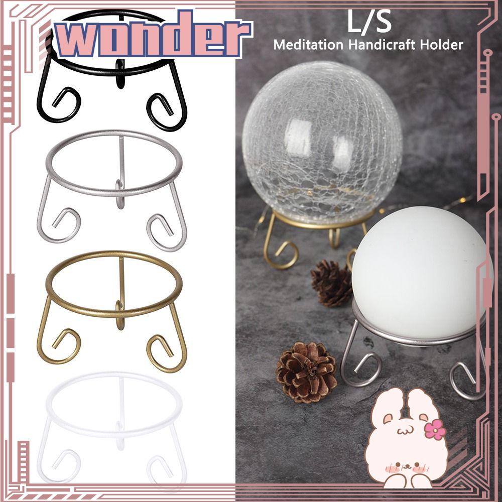 Wonder Crystal Ball Base Meditasi Logam Kerajinan Tangan Holder Properti Fotografi Sphere Stone Support