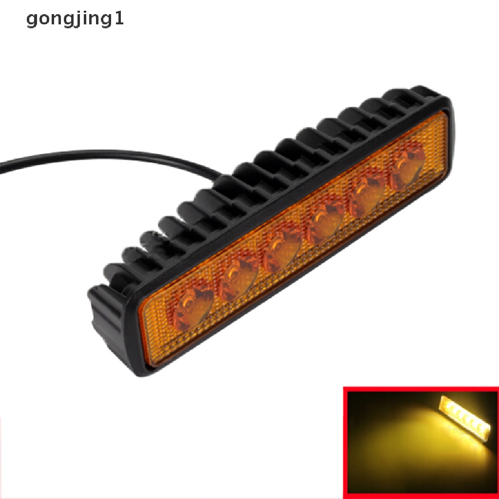 Ggg 18W 6LED Cahaya Terang Spot Kerja Bar Mengemudi Kabut Offroad Truk Mobil Lampu Kuning ID