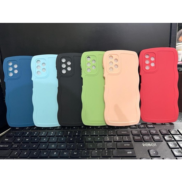 Softcase WAVE SHAPE Warna Vivo Y16/Y22/Y22S/Y35/Y51/Y51A/Y91/Y93/Y95/Y91C/Y1S/Y75/T1/T1 Pro Case TPU Gelombang Colorful