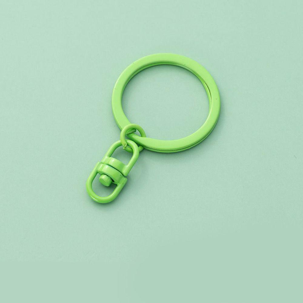 Mxbeauty Rotating Key Buckle Diy Pendant 10pcs Candy Color Perhiasan Diy Warna Murni Sederhana Keyring Aksesori