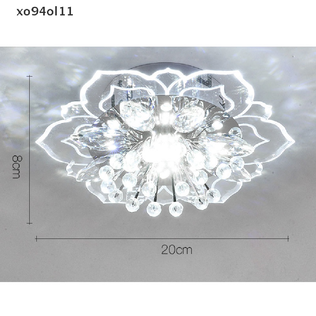 Xo 20cm 9W Modern Crystal LED Fitting Lampu Plafon Lorong Pendant Lamp Chandelier  Ol