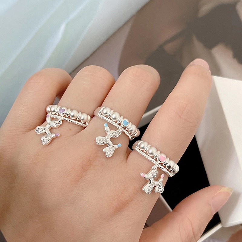 Cincin Anjing Fashion Berlian Imitasi Bahan Alloy Untuk Wanita