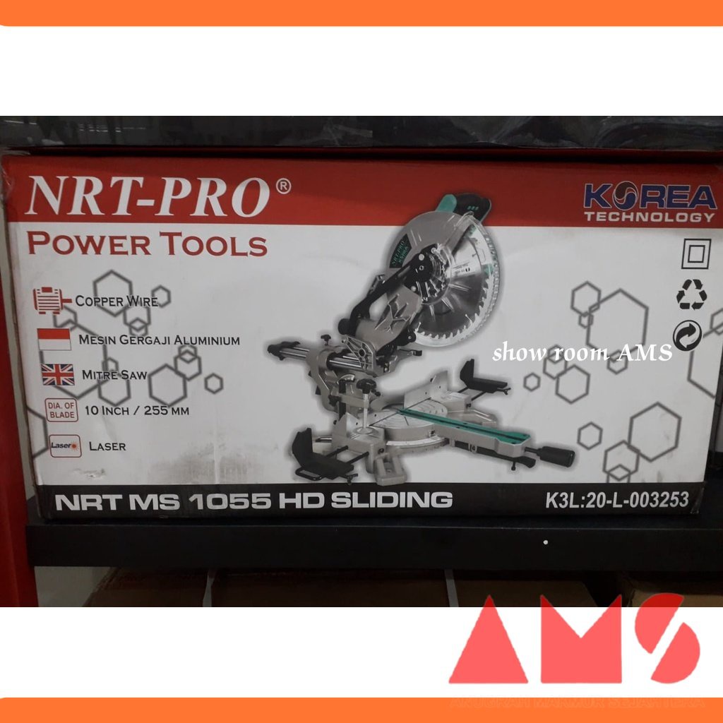 Miter Saw 10 Inch SLIDING Mesin Potong Aluminium MS 1055 HD | NRT-PRO
