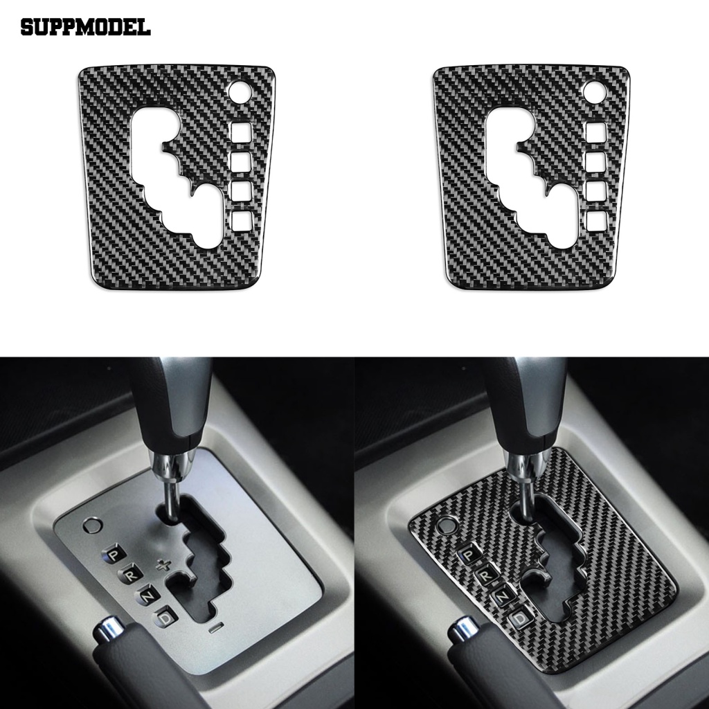Suppmodel Carbon Fiber Car Shifter Sticker Mobil Gear Shift Panel Strip Samping Kotak Penyimpanan Bingkai Stiker Tahan Aus Untuk 13-19 Forester