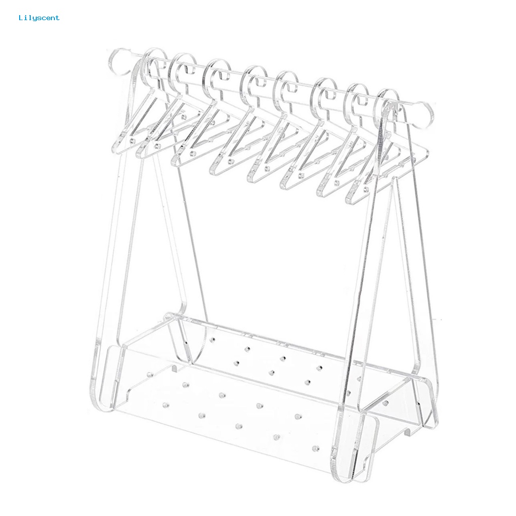 Lilyscent Tahan Aus Display Perhiasan Stand Perlengkapan Toko Perhiasan Menjuntai Anting Kalung Cincin Show Holder Transparan