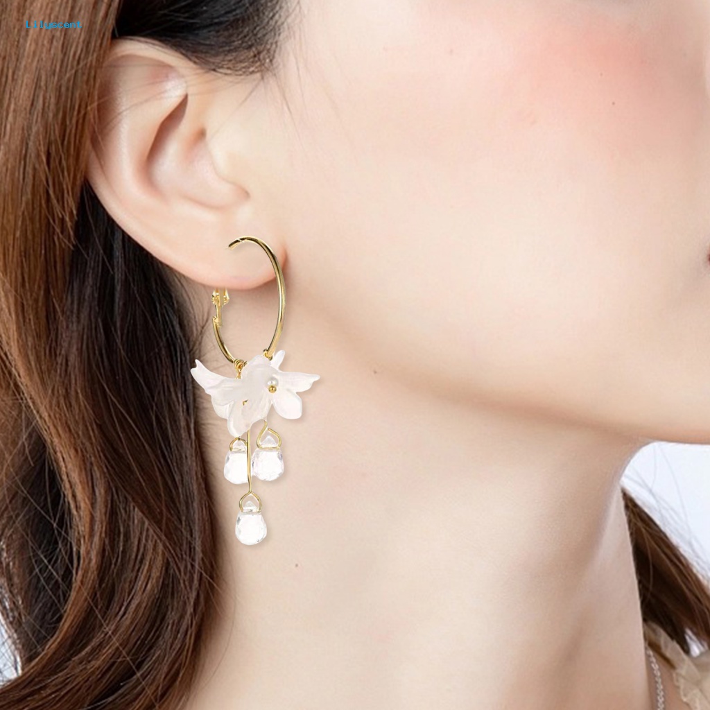 Lilyscent 1pasang Anting Wanita Elegan Untuk Pacaran Wanita Perhiasan Pernikahan Drop Earrings Romantis