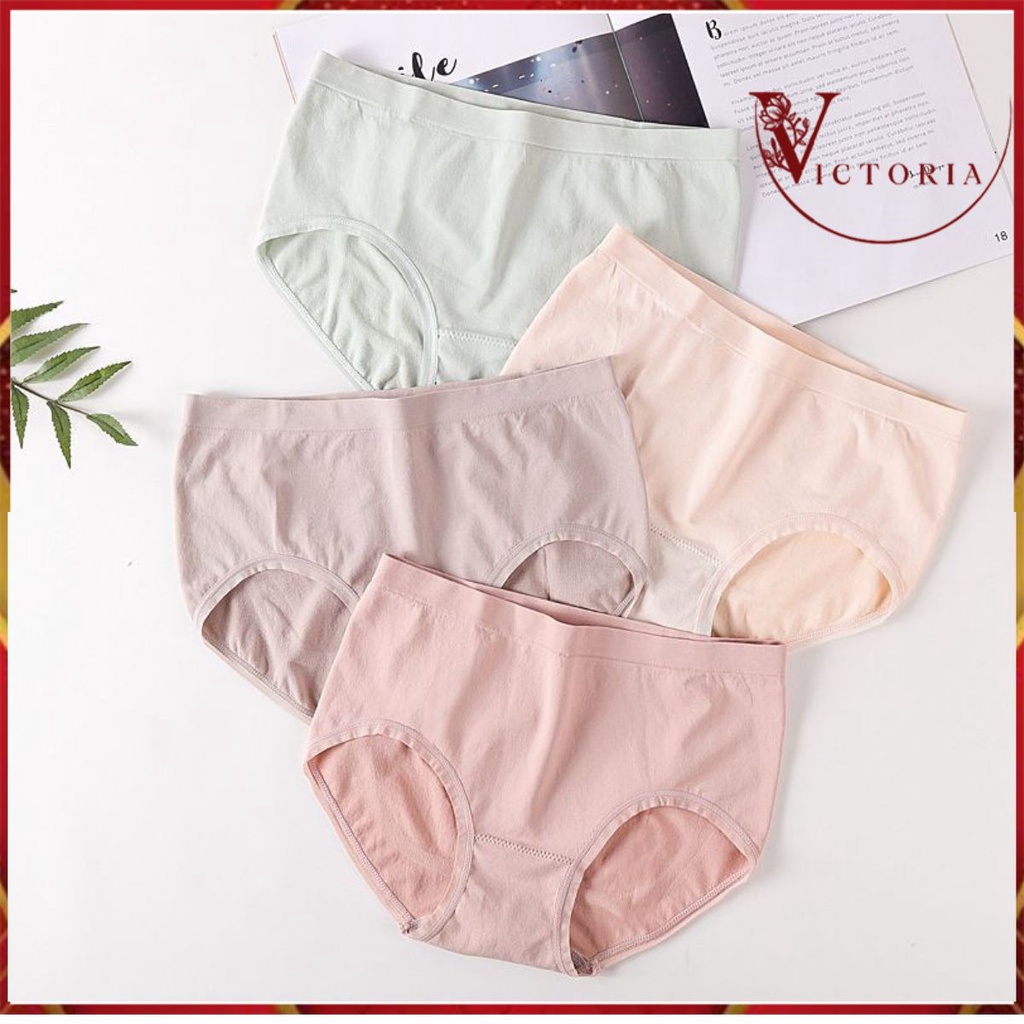 Victoria Celana Dalam Wanita Polos CD Wanita Premium Quality Seamless Halus Bahan Katun Import 2057