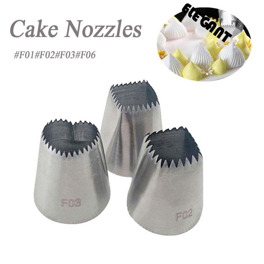 [Elegan] Nozel Kue Stainless Steel Pastry Gambar Mie Garis Dekorasi Kue