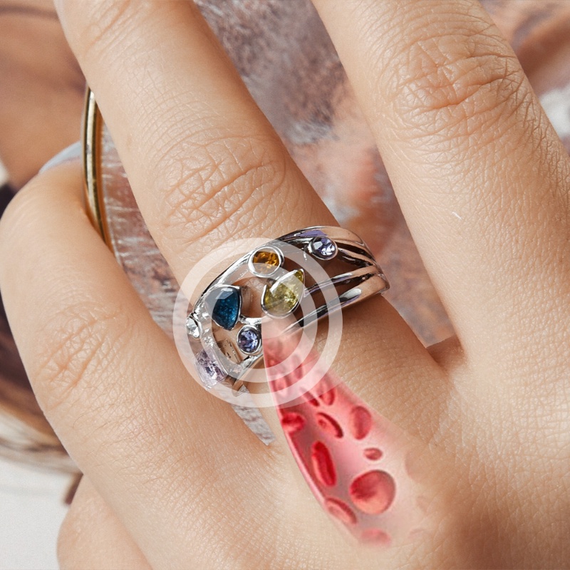 Fashion Indah Tidak Teratur Cincin Zirkon Warna-Warni Untuk Wanita/Kepribadian Geometris Berongga Jari Cincin Aksesoris Perhiasan