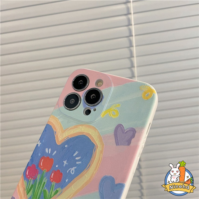 Redmi 12C A1 A1+10C 10A 10 9 9A 9C 9T Note12 11 11s 10 10s 9 9s 8 Pro Xiaomi 11 Lite 11T Pro 13 Pro Poco X3 NFC Pro Rainbow Heart Love Graffiti Flower Telepon Silikon Cair Sarung