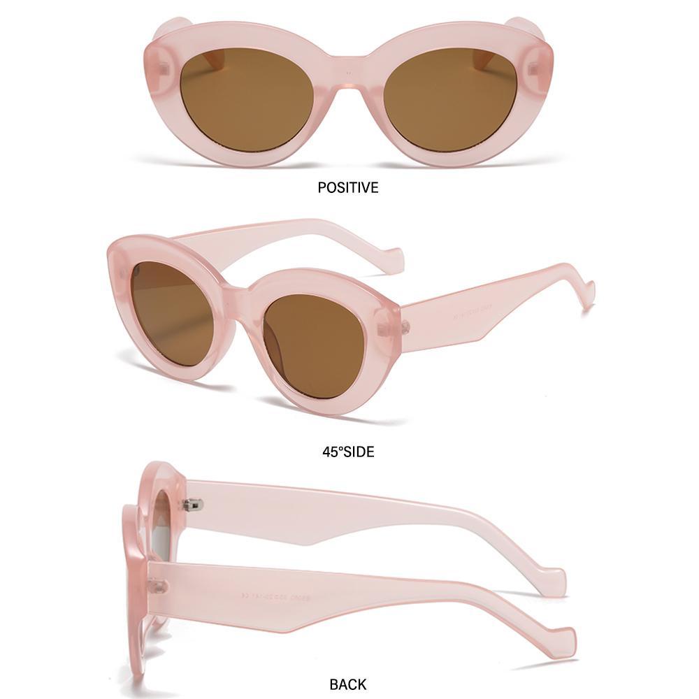 R-flower Oversized Sunglasses Chic Bingkai Tebal Retro Shades Oval Kacamata Matahari