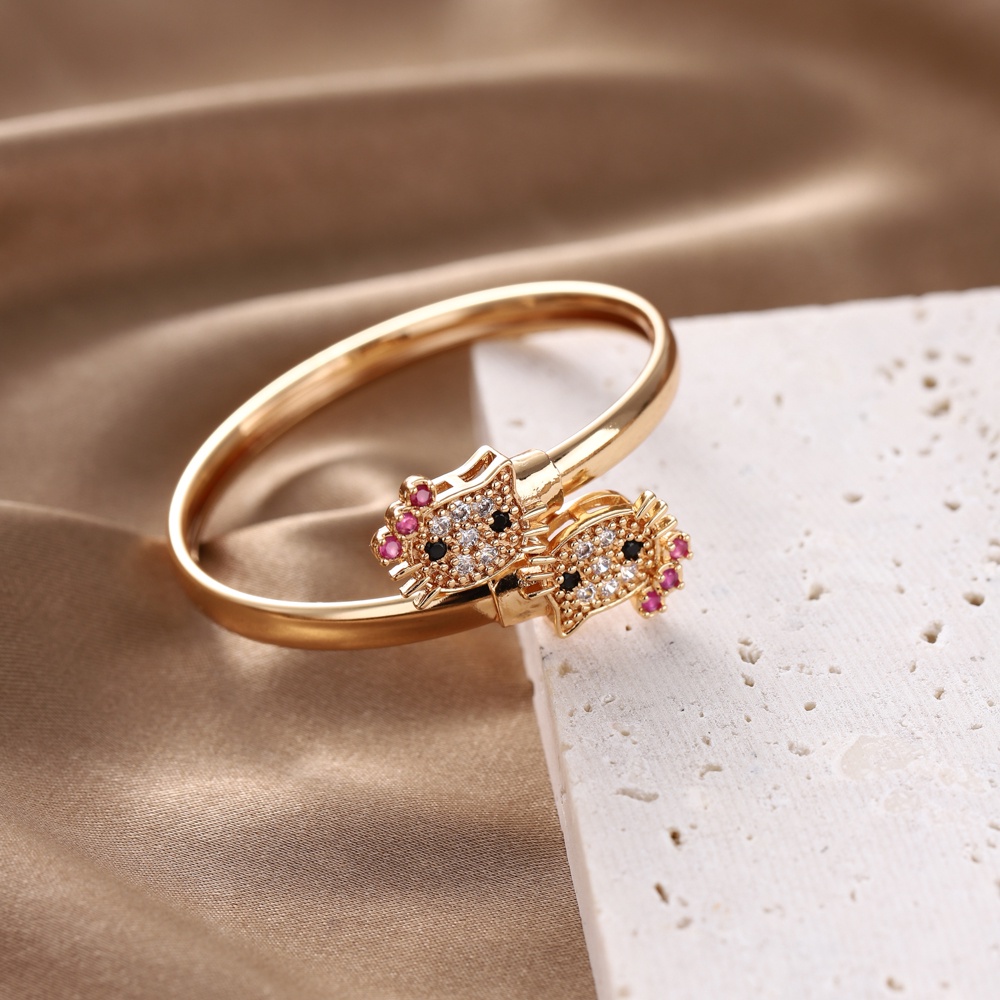 ✅COD Gelang Anak Perempuan Titanium Anti Karat Lapis Emas Mewah Asesoris Wanita Gelang Titanium Perhiasan Emas D538