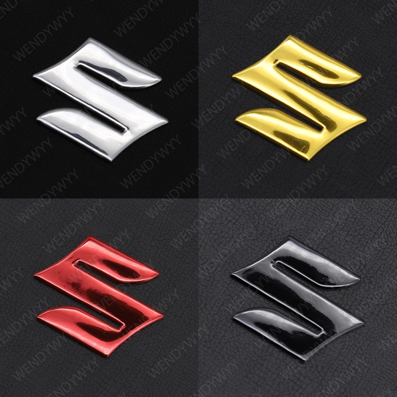2pcs 1set S Huruf 3D Emblem 4.8x4.8cm Kiri Kanan Logo Stiker Untuk Motor Suzuki Tahan Air Dekorasi
