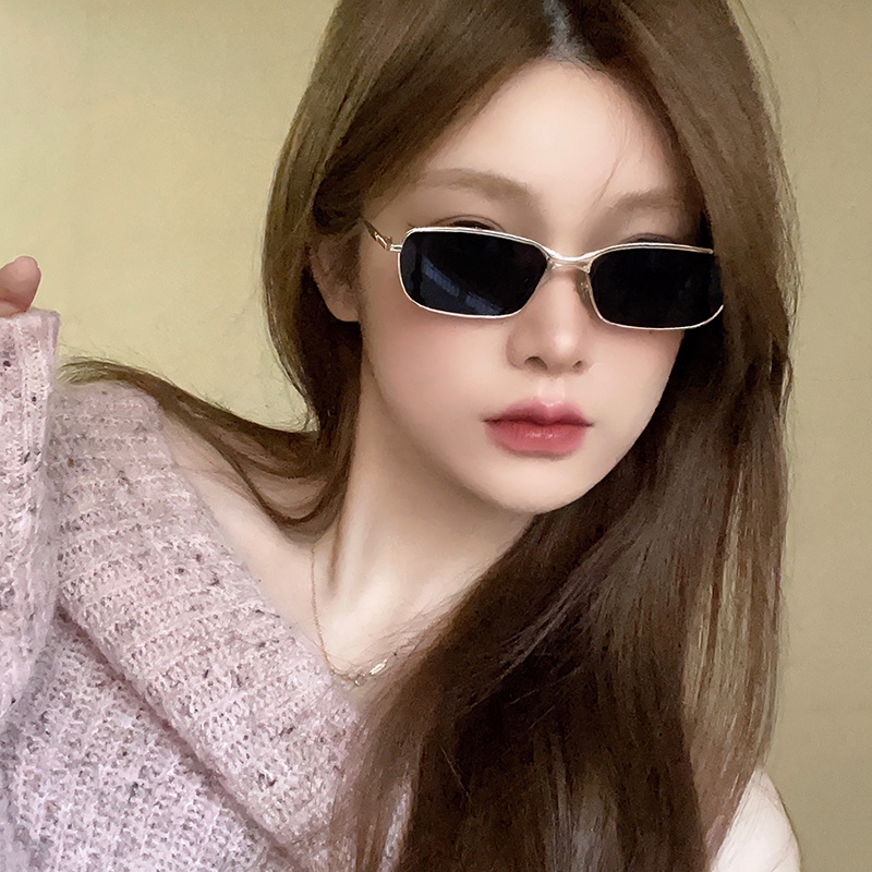 (YUZHU) Korean Fashion Design Colorful Sunshade Sunglasses Y2K Metal Bingkai Kecil Anti Blue Light Eyeglasses