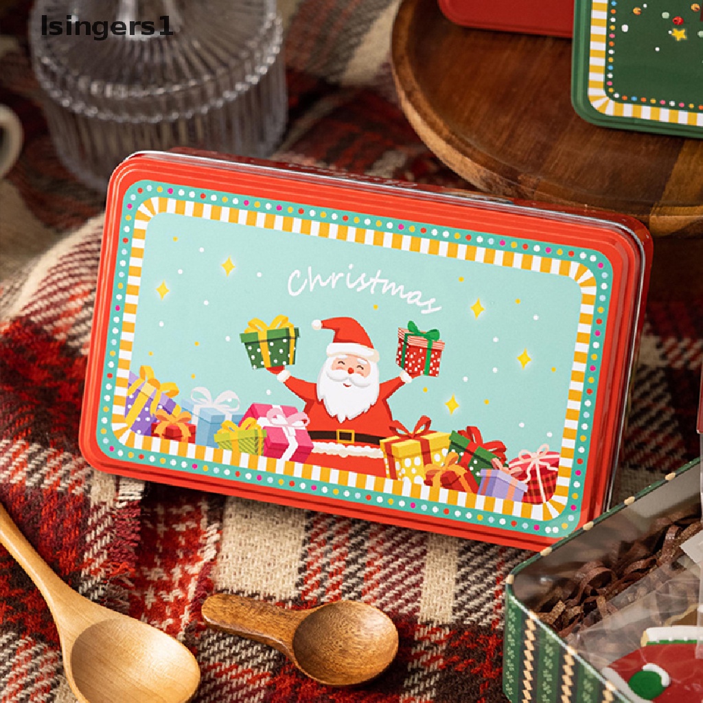 [lsingers1] Kemasan Kado Tahun Baru Tin Box Merry Christmas Santa Claus Candy Cookies Box Butik