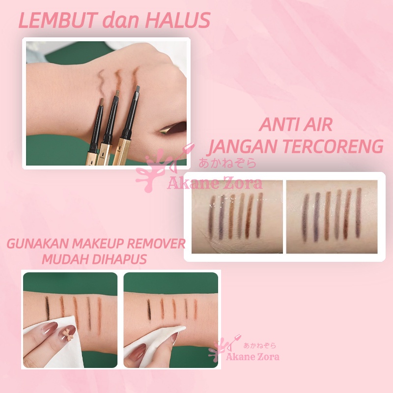 Golden Pensil Alis Anti Air Tarik Benang Eyebrow Waterproof Long Lasting Eyebrow Pencil use with Bulu Mata Palsu dan Mascara