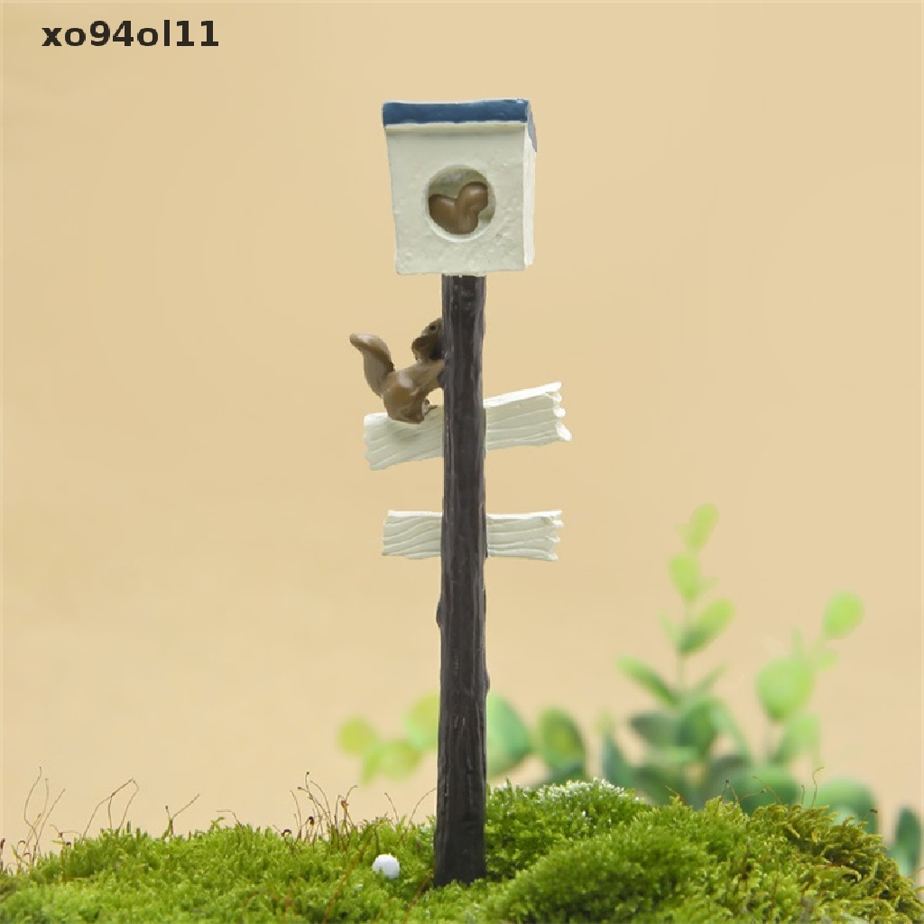 Xo1:12rumah Boneka Miniatur Kotak Surat Tupai Model Lanskap Mikro Peri Taman Pintu Furniture Dekorasi Rumah Mainan Aksesoris Rumah Boneka OL