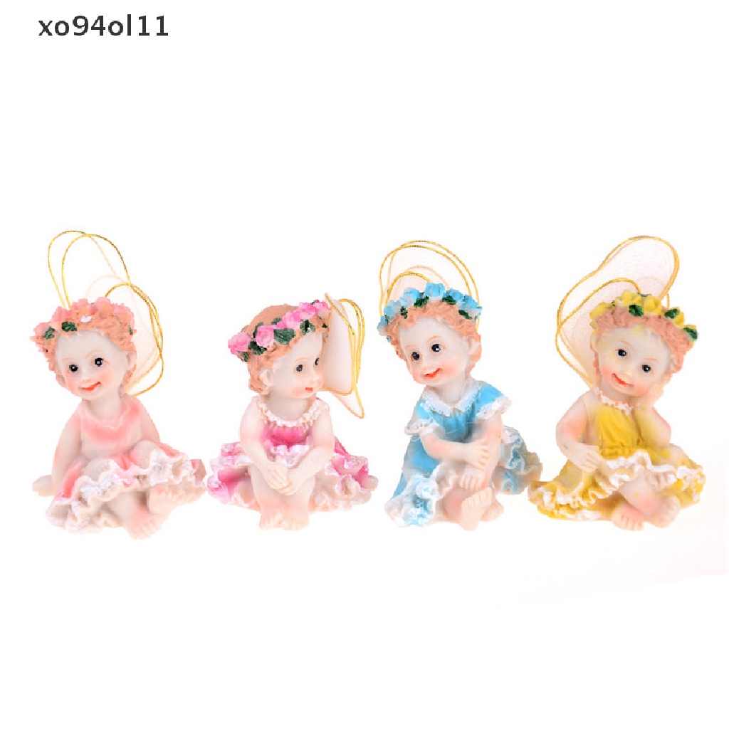 Xo Fairy Flower Angels Ornamen Miniatur Resin DIY Dekorasi Taman Peri OL