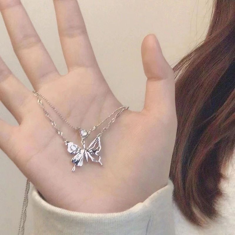 Jepang Korea Ganda Kupu-Kupu High-End Desain Niche Gaya Keren Kalung Baru