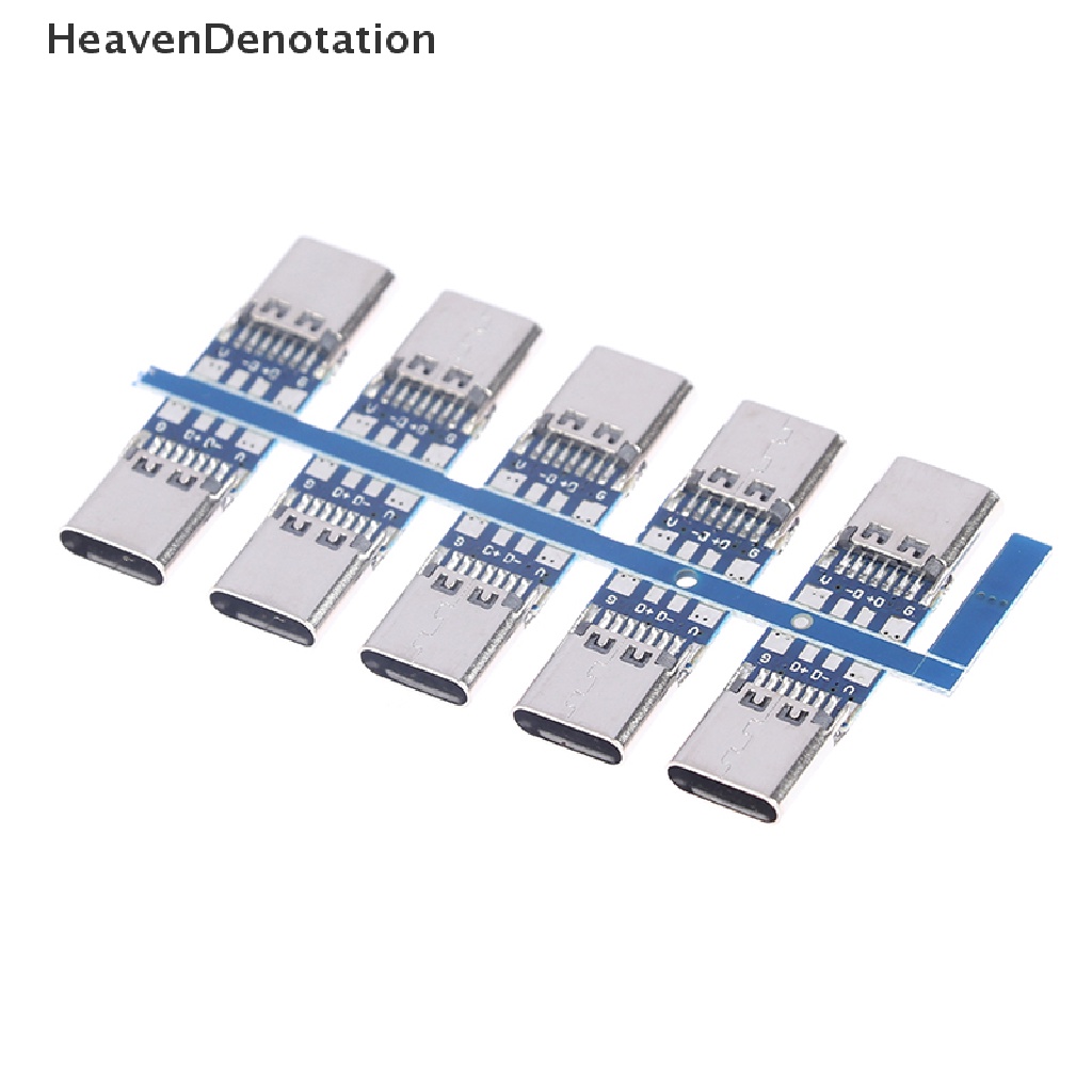 [HeavenDenotation] 10pcs Konektor USB 3.1 Tipe C 14pin Female Socket Wadah Melalui Lubang HDV