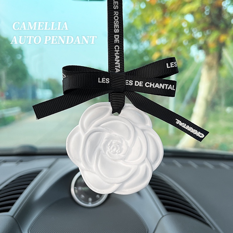 Camelia Mobil Aromaterapi Gypsum Pendant Wangi Awet Kamar Tidur Pengharum Bunga Cream